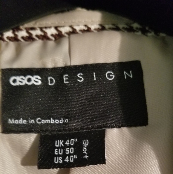 ASOS Brown Dogtooth Super Skinny Suit - Picture 3 of 8